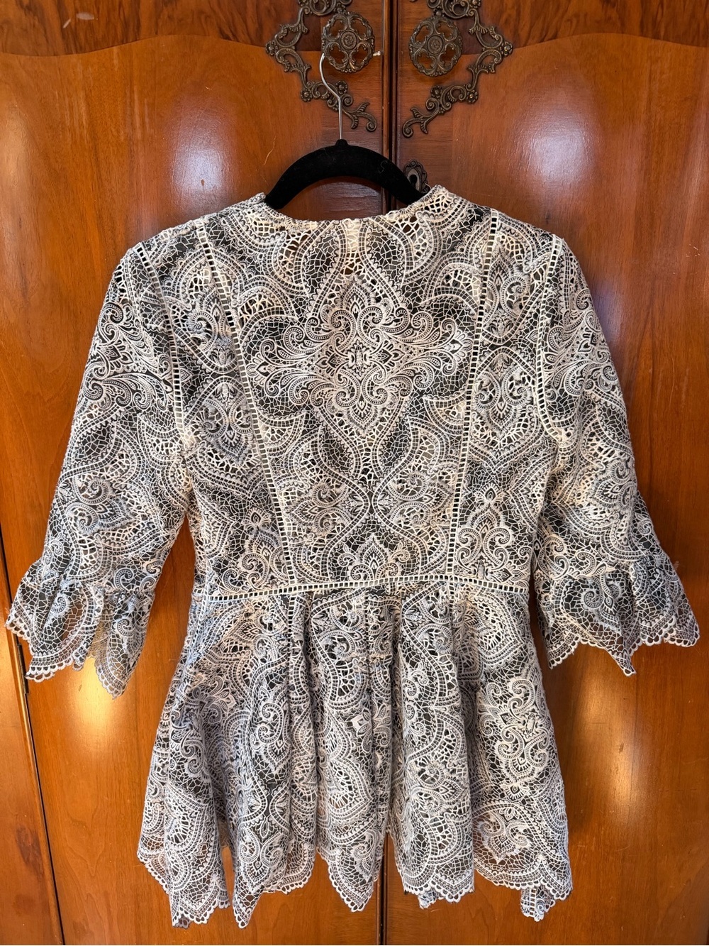 Zimmermann Gray Lace Peplum Blouse - Picture 2 of 4